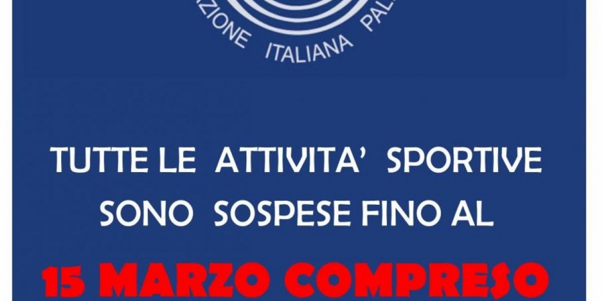 Stop a tutte le attività fino al 15 marzo!!! Stop a tutte le attività fino al 15 marzo!!!